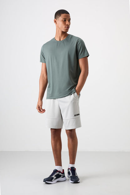 Breathable Textured Thin Flexible Standard Fit Men's Performance T-Shirt - 88387