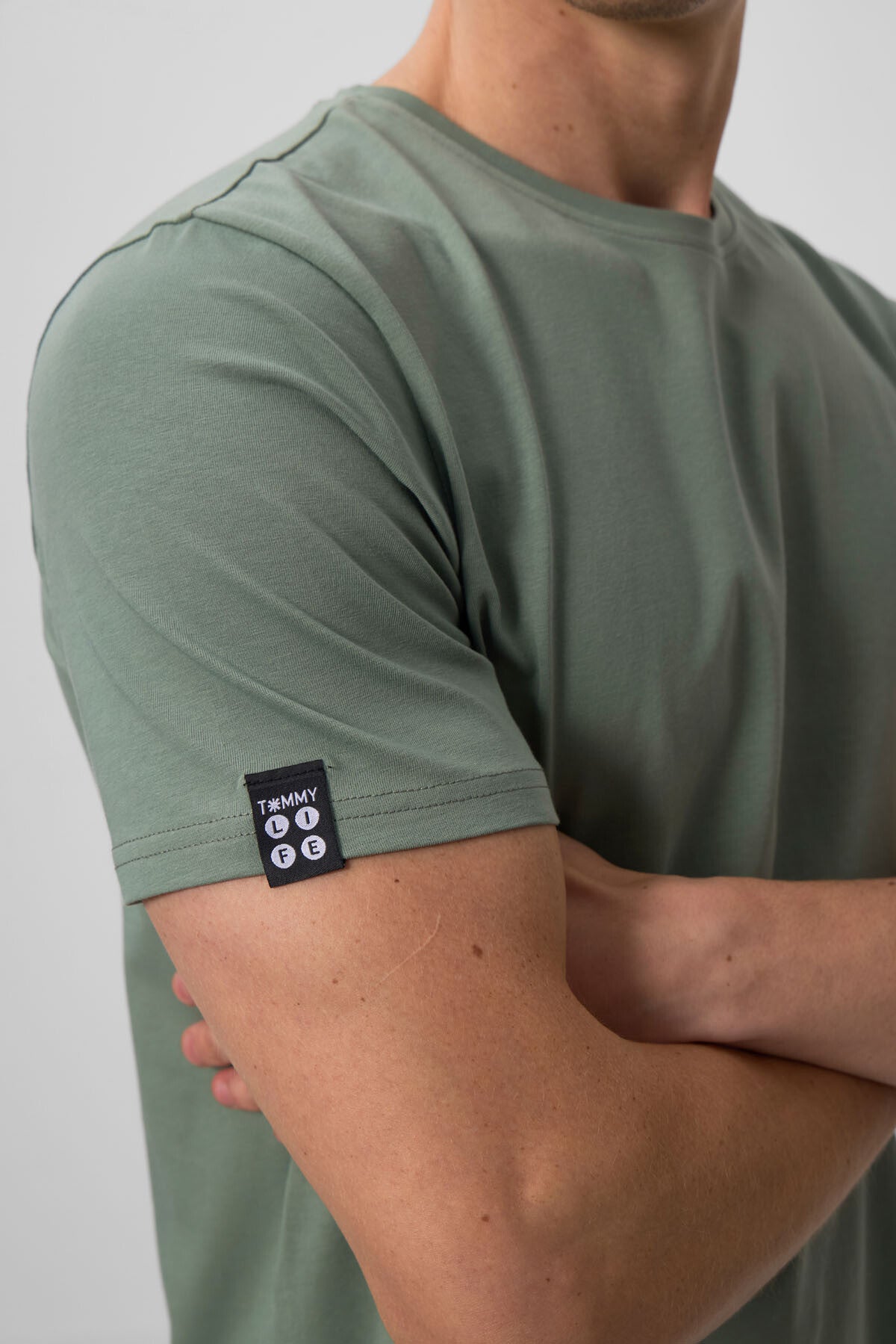 Light Green Men's Basic Short Sleeve Regular Fit O Neck T-shirt - 87911