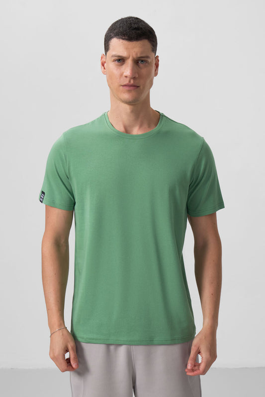 Pastel Green Men's Basic Short Sleeve Standard Fit O Neck T-shirt - 87911