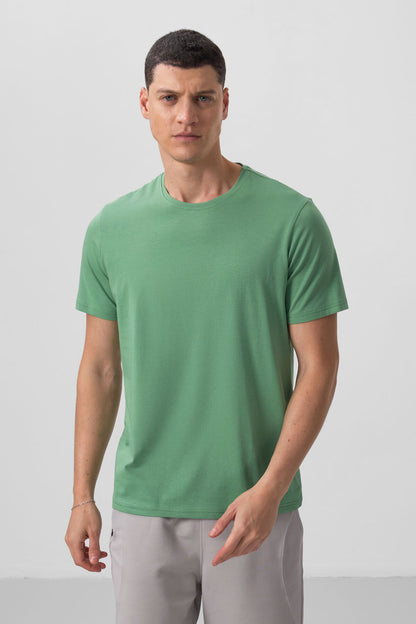 Pastel Green Men's Basic Short Sleeve Standard Fit O Neck T-shirt - 87911