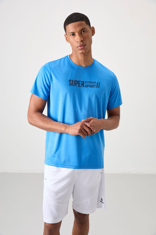 Breathable Textured Thin Flexible Standard Fit Men's Performance T-Shirt - 88385