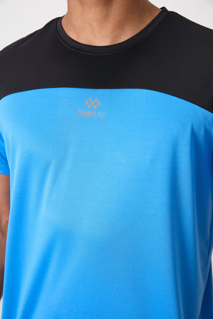 Breathable Textured Thin Flexible Standard Fit Men's Performance T-Shirt - 88386