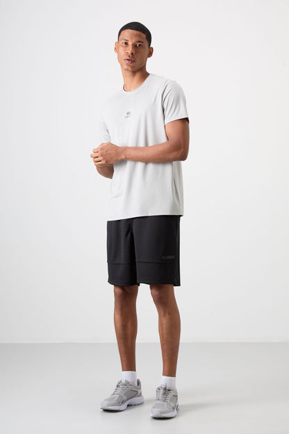 Stone Polyester Breathable Textured Thin Flexible Standard Fit Men's Performance T-Shirt - 88387