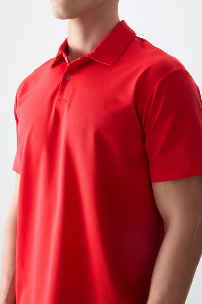 Fiesta Cotton Thick Soft Textured Polo Collar Oversize Fit Basic Men's T-Shirt - 88381