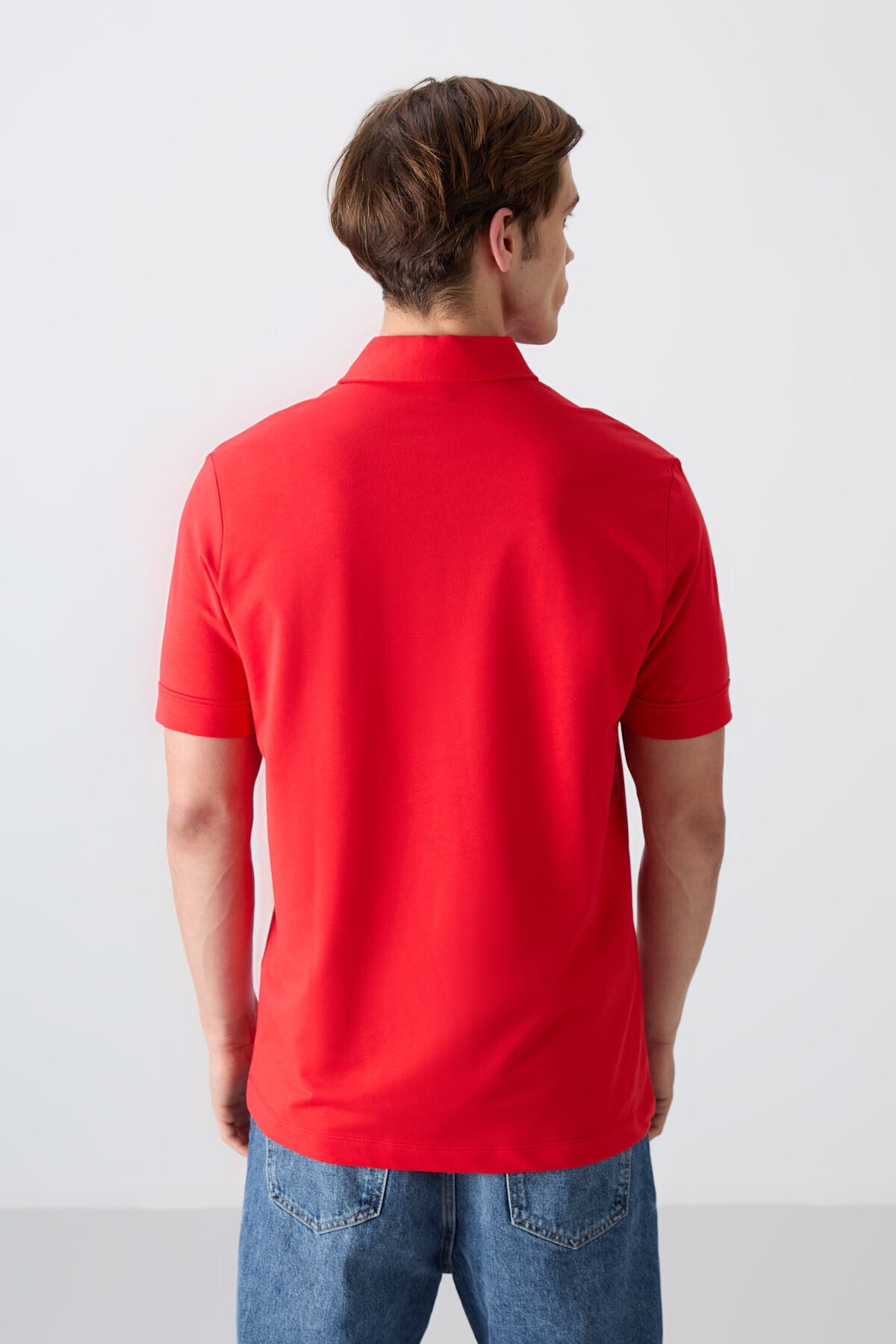 Fiesta Cotton Thick Soft Textured Standard Fit Basic Polo Collar Men's T-Shirt - 88351