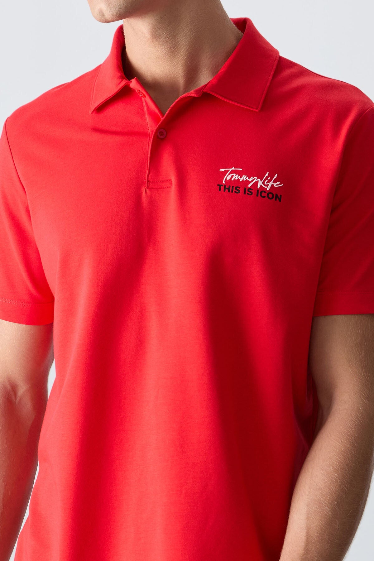 Fiesta Cotton Thick Soft Textured Standard Fit Printed Polo Collar Men's T-Shirt - 88346