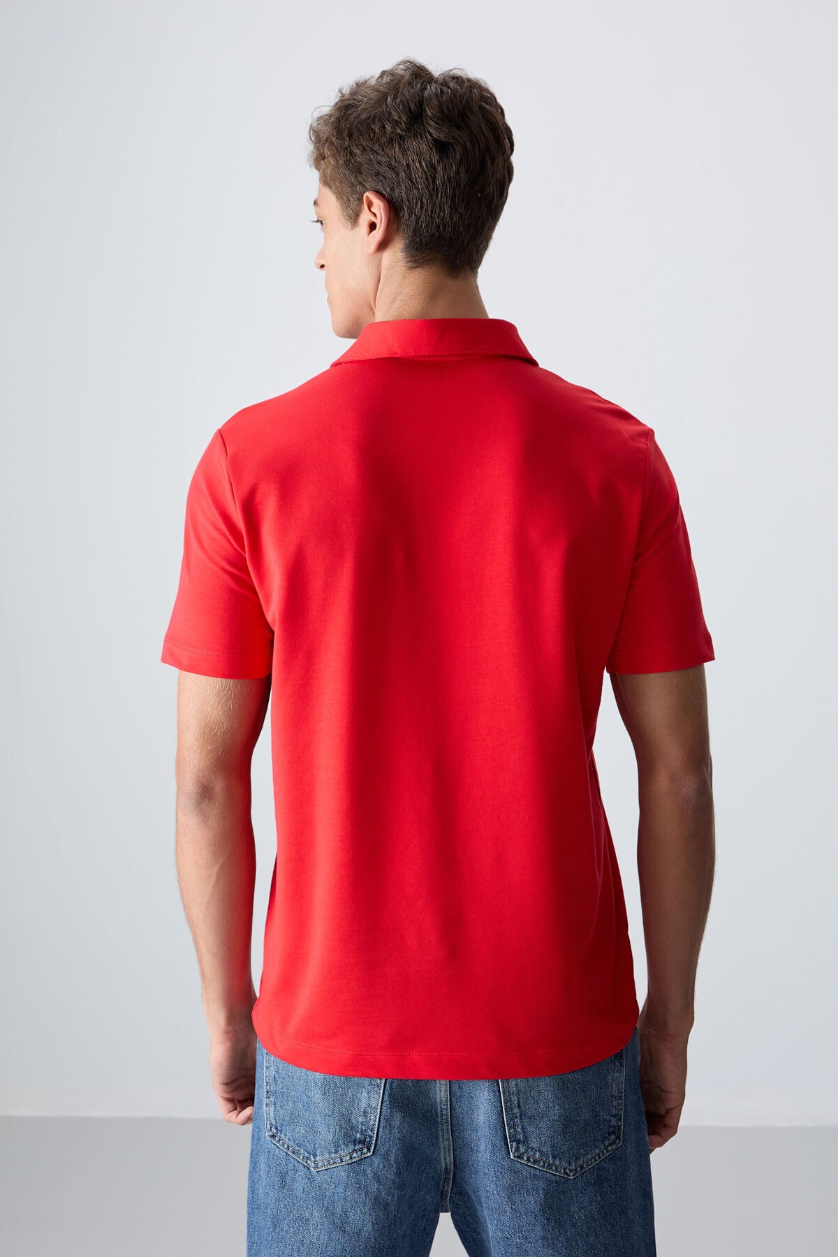 Fiesta Cotton Thick Soft Textured Standard Fit Printed Polo Collar Men's T-Shirt - 88346