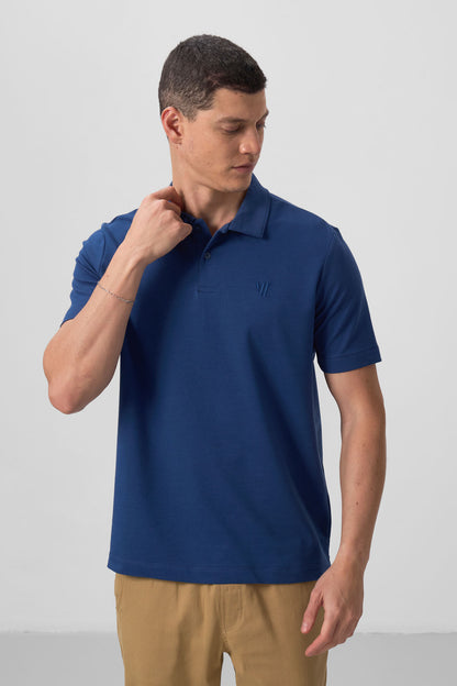 Parliament Basic Chest Logo Standard Fit Knitted Polo Collar Men's T-Shirt - 87768