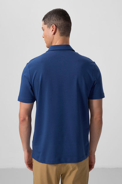 Parliament Basic Chest Logo Standard Fit Knitted Polo Collar Men's T-Shirt - 87768