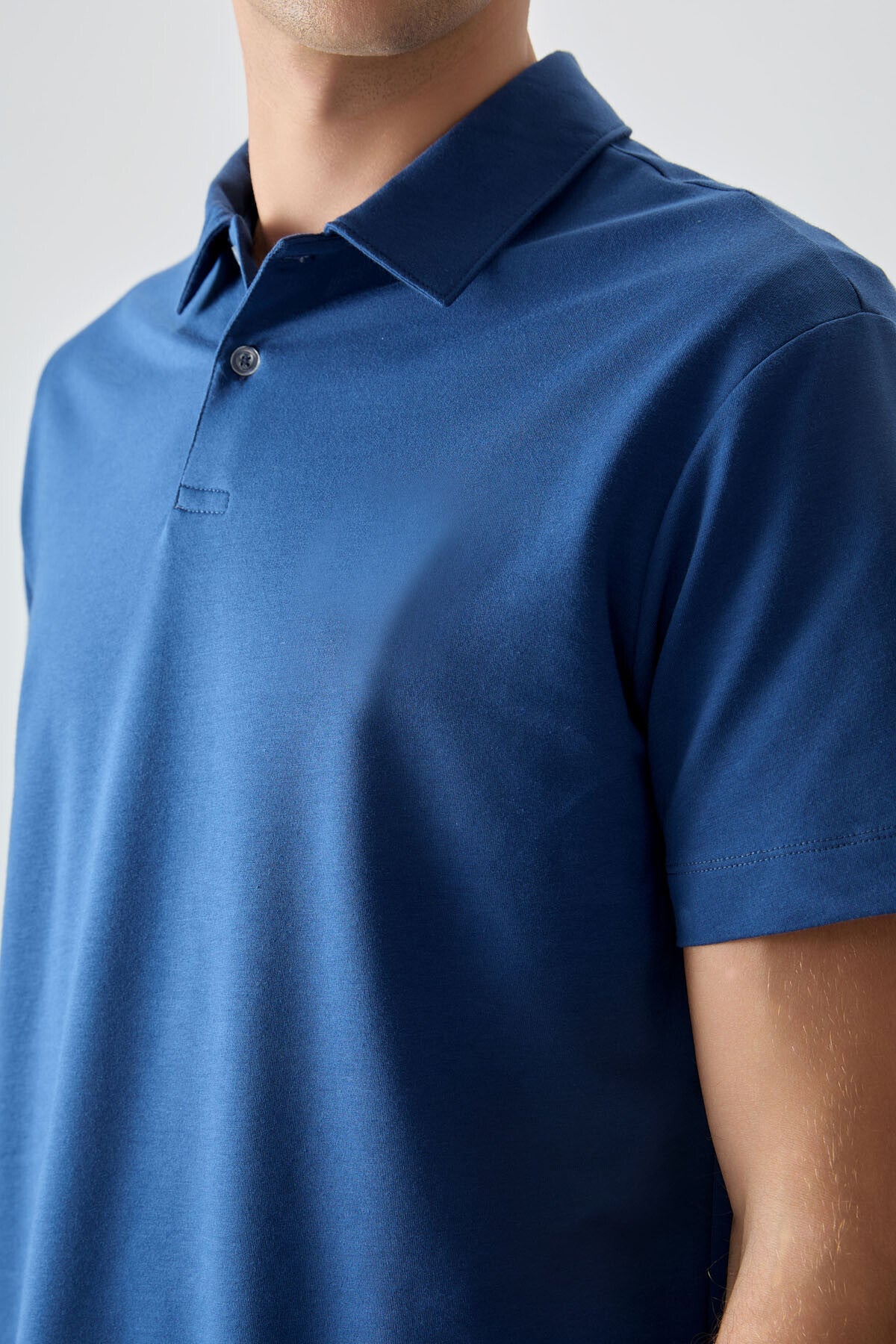 Parliament Cotton Thick Soft Textured Polo Collar Oversize Fit Basic Men's T-Shirt - 88381