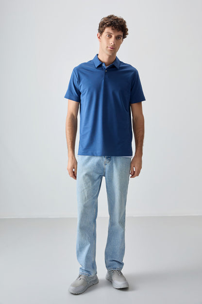 Parliament Cotton Thick Soft Textured Polo Collar Oversize Fit Basic Men's T-Shirt - 88381