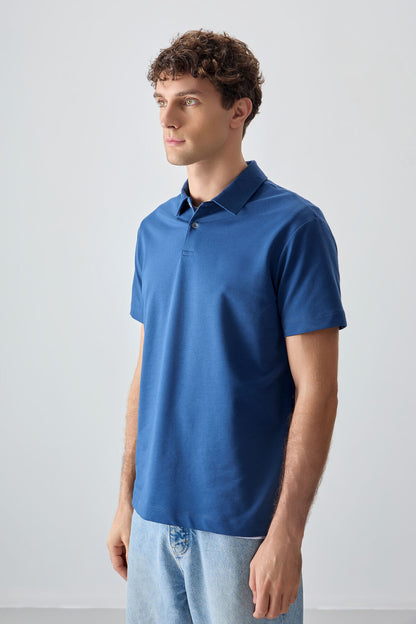 Parliament Cotton Thick Soft Textured Polo Collar Oversize Fit Basic Men's T-Shirt - 88381