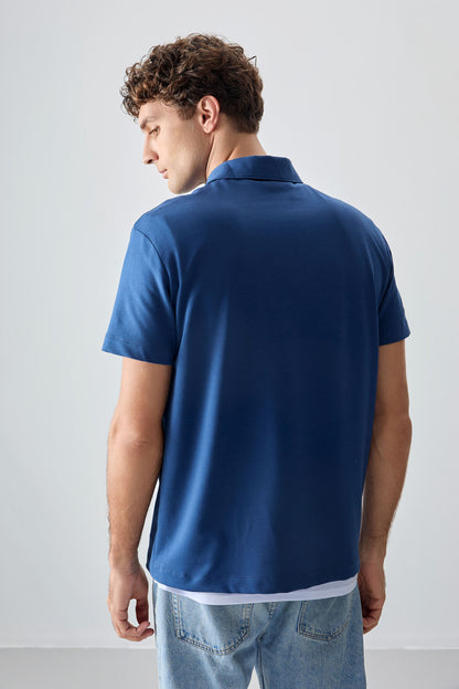 Parliament Cotton Thick Soft Textured Polo Collar Oversize Fit Basic Men's T-Shirt - 88381