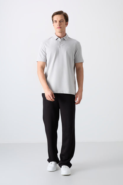 Stone Basic Logo Standard Mold Knitted Polo Collar Men's T-Shirt - 87748