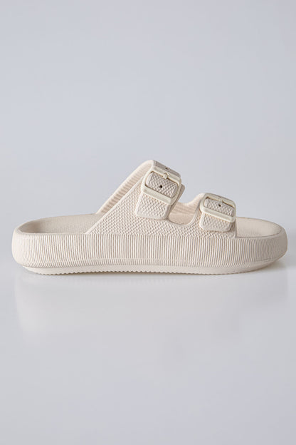 High Sole Double Buckle Men's Slipper -89302
