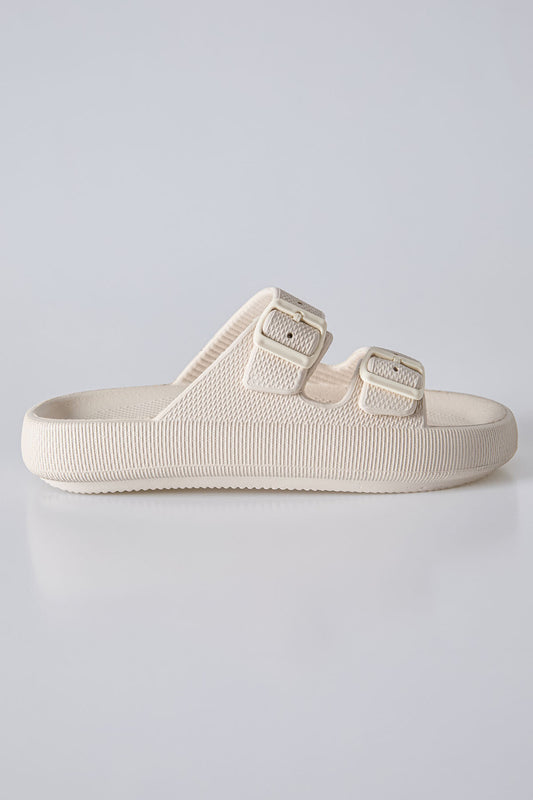 High Sole Double Buckle Men's Slipper -89302
