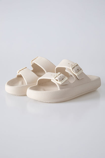 High Sole Double Buckle Men's Slipper -89302