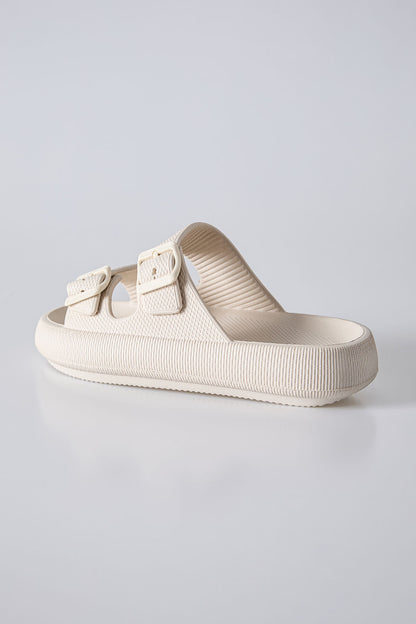 High Sole Double Buckle Men's Slipper -89302