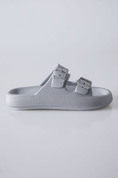 High-Heel Double Buckle Men's Slippers -89302