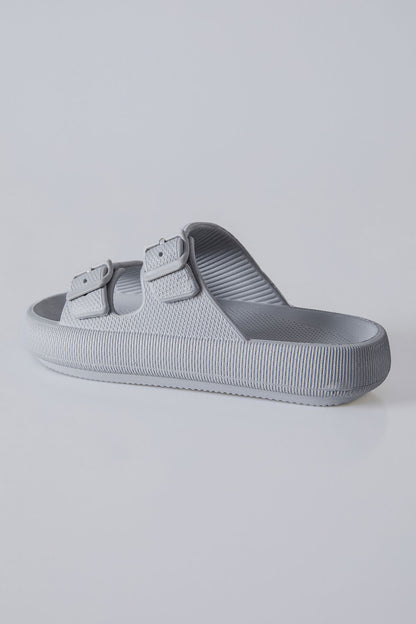 High-Heel Double Buckle Men's Slippers -89302