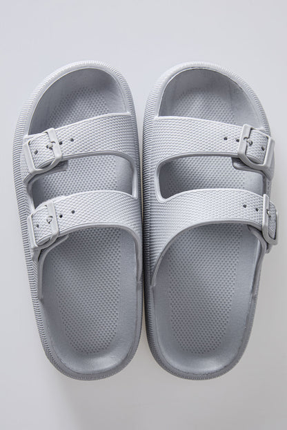 High-Heel Double Buckle Men's Slippers -89302