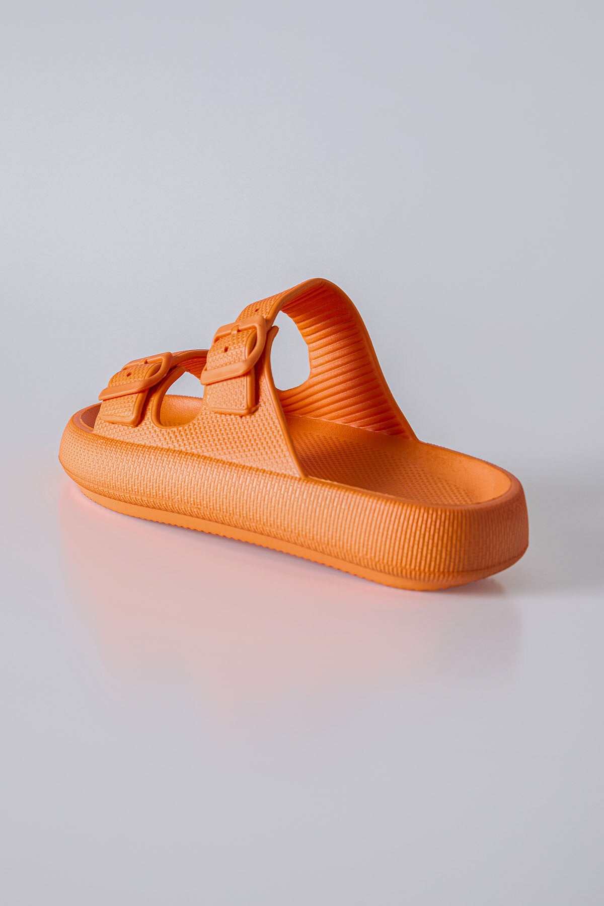 Orange High-Sole Double Buckle Men's Slippers -89302