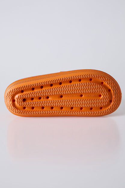 Orange High-Sole Double Buckle Men's Slippers -89302