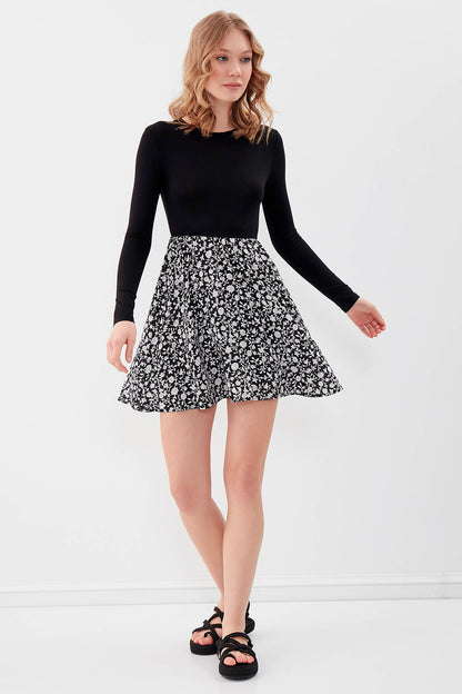 MINI DRESS WITH SKIRT PATTERN