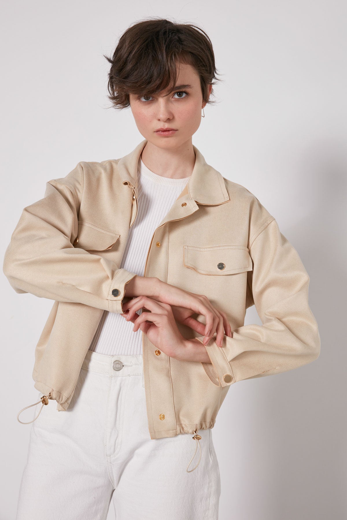 BLOUSE WITH STRING WAIST