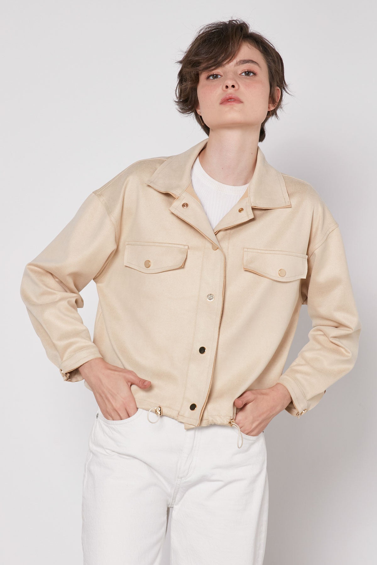BLOUSE WITH STRING WAIST