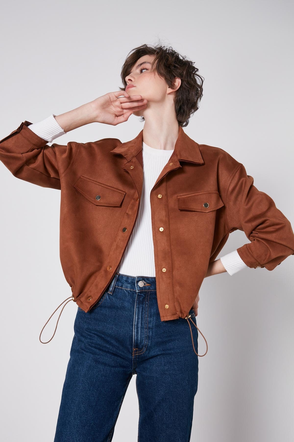 BLOUSE WITH STRING WAIST