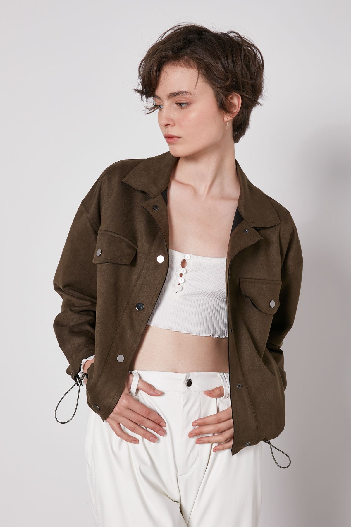 BLOUSE WITH STRING WAIST