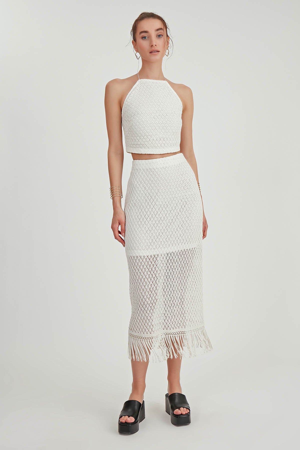 MIDI HEIGHT LAYERED SKIRT