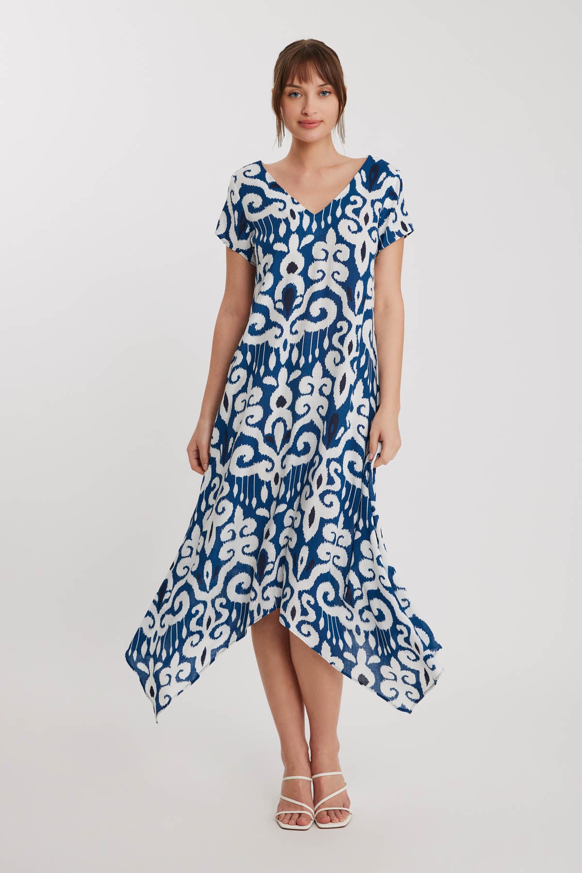 ETHNIC PATTERN ASYMMETRIC SEGMENT DRESS