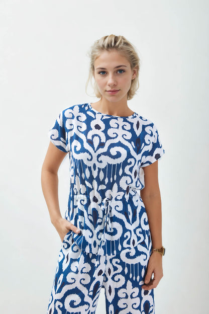 ETHNIC PATTERN LOOSE BLOUSE