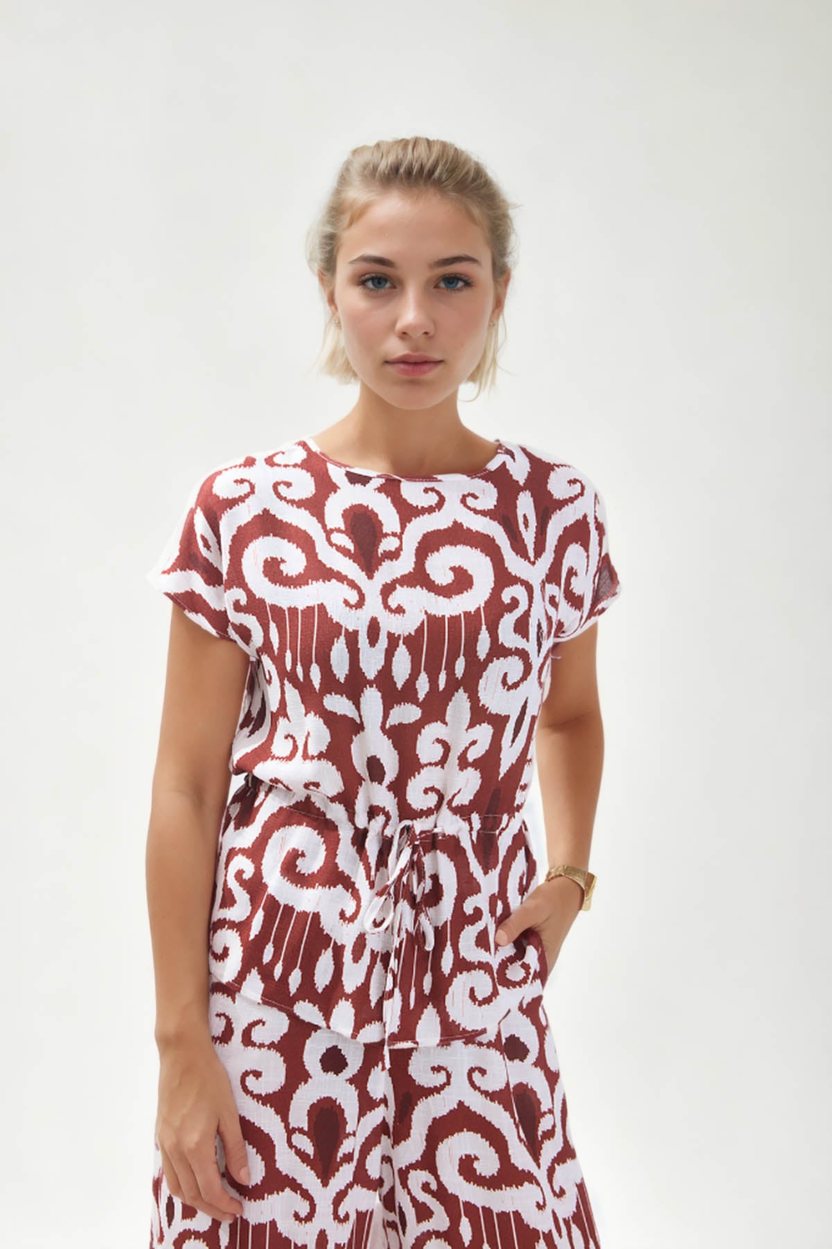 ETHNIC PATTERN LOOSE BLOUSE