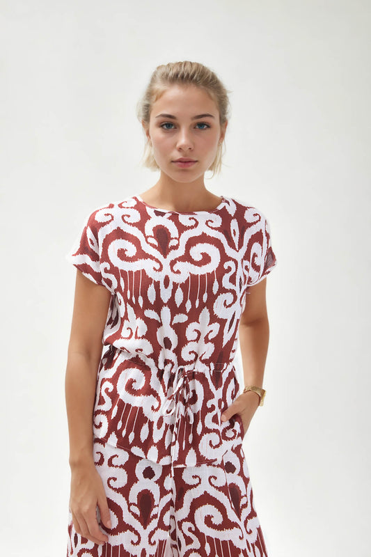 ETHNIC PATTERN LOOSE BLOUSE