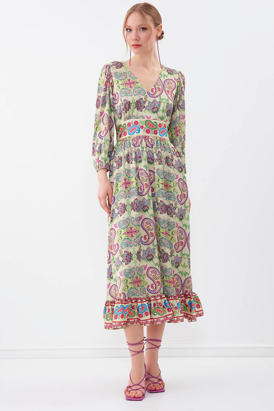 ETHNIC PATTERN LONG DRESS