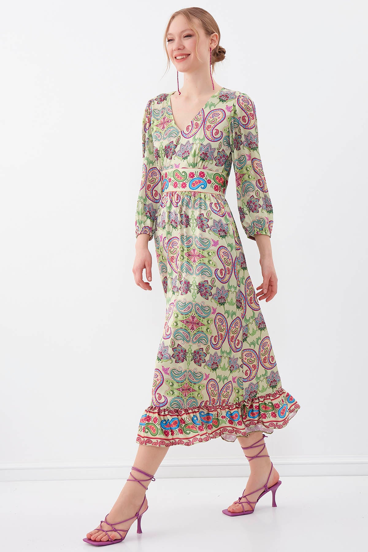 ETHNIC PATTERN LONG DRESS