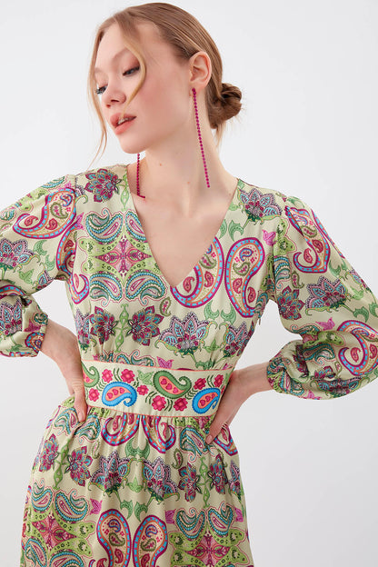 ETHNIC PATTERN LONG DRESS