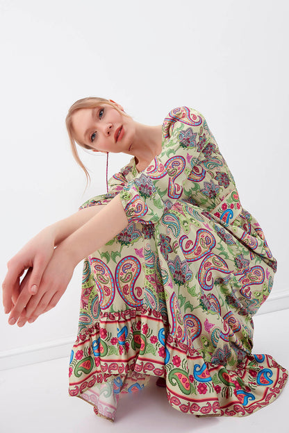 ETHNIC PATTERN LONG DRESS