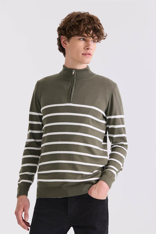 Slim Fit Half Sailor Knitted Sweater.