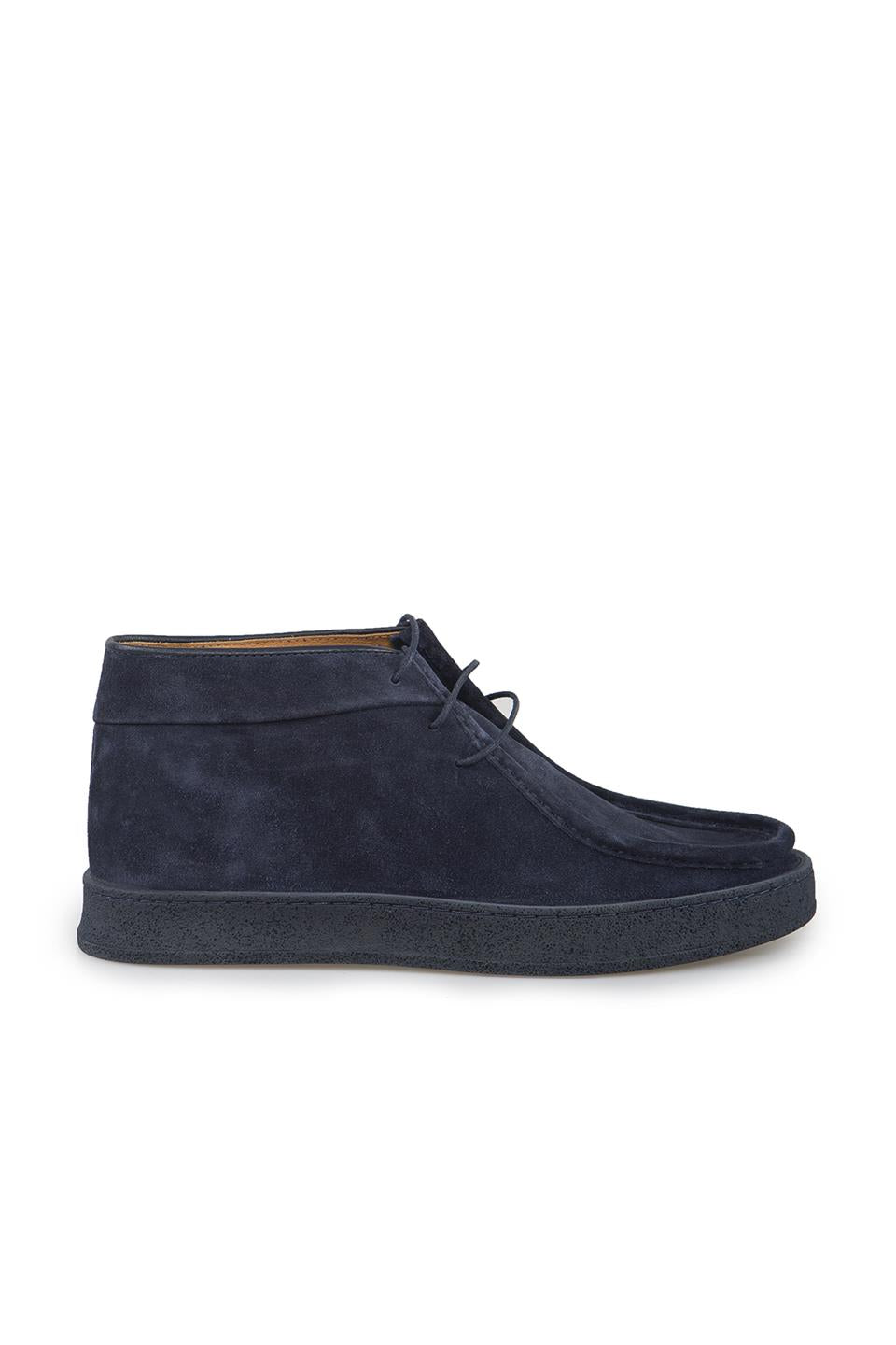 Navy 100% Leather Laced Sweat Boat