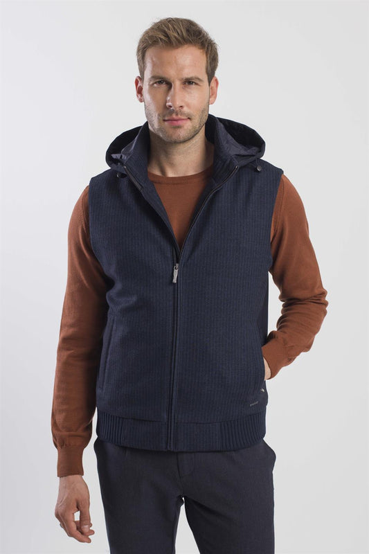 Navy Comfort Fit With Removable Hooded Vest
