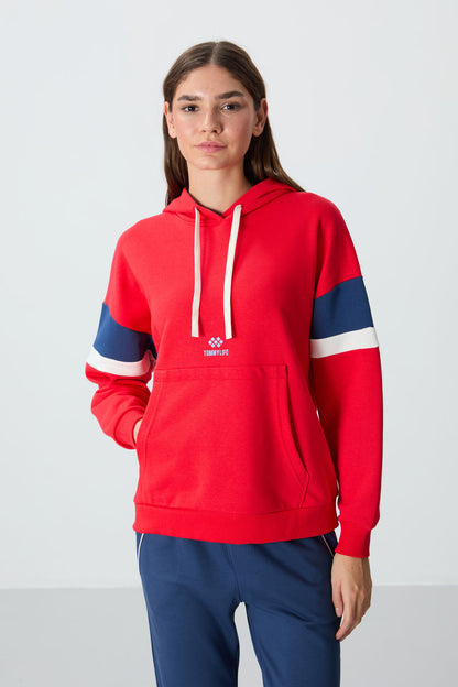 Fiesta Compact Cotton Thick Smooth Textured Hooded Oversize Fit Women's Sweatshirt - 97290