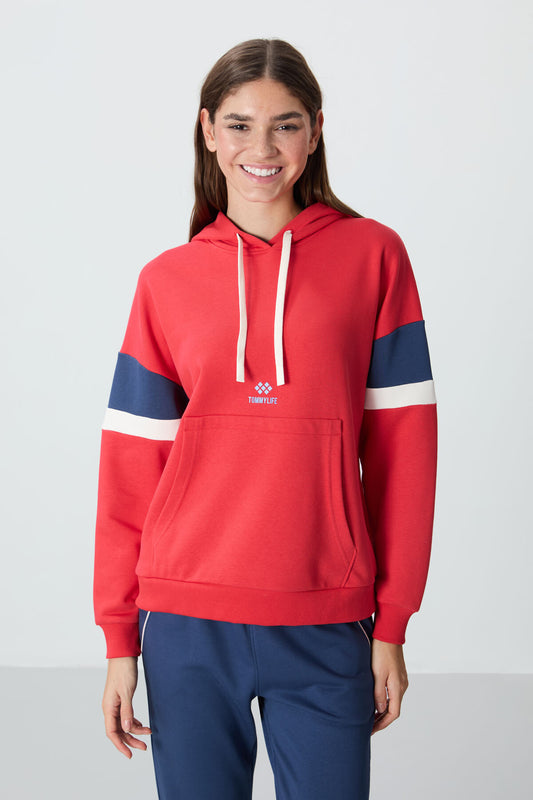 Fiesta Compact Cotton Thick Smooth Textured Hooded Oversize Fit Women's Sweatshirt - 97290