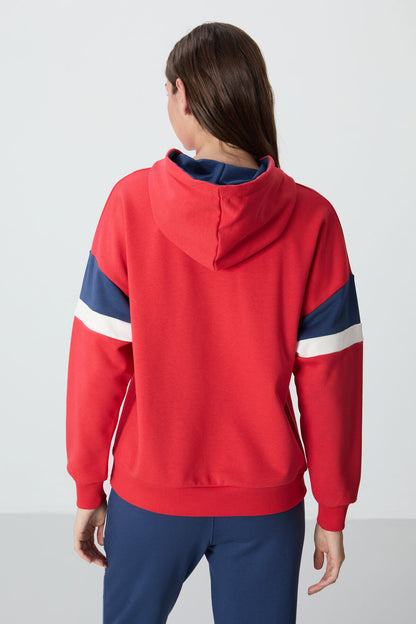Fiesta Compact Cotton Thick Smooth Textured Hooded Oversize Fit Women's Sweatshirt - 97290