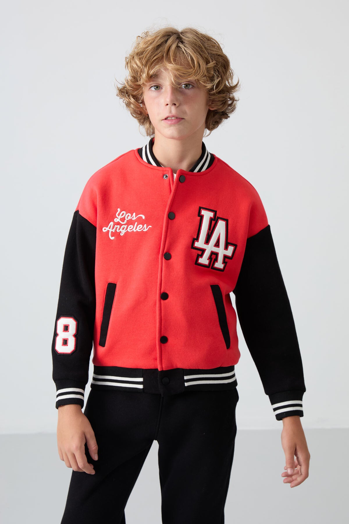 Fiesta Cotton Thick Furry Lined Soft Textured Standard Fit Embroidered Boys' College Jacket - 11258
