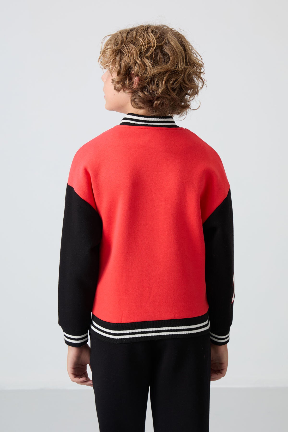 Fiesta Cotton Thick Furry Lined Soft Textured Standard Fit Embroidered Boys' College Jacket - 11258