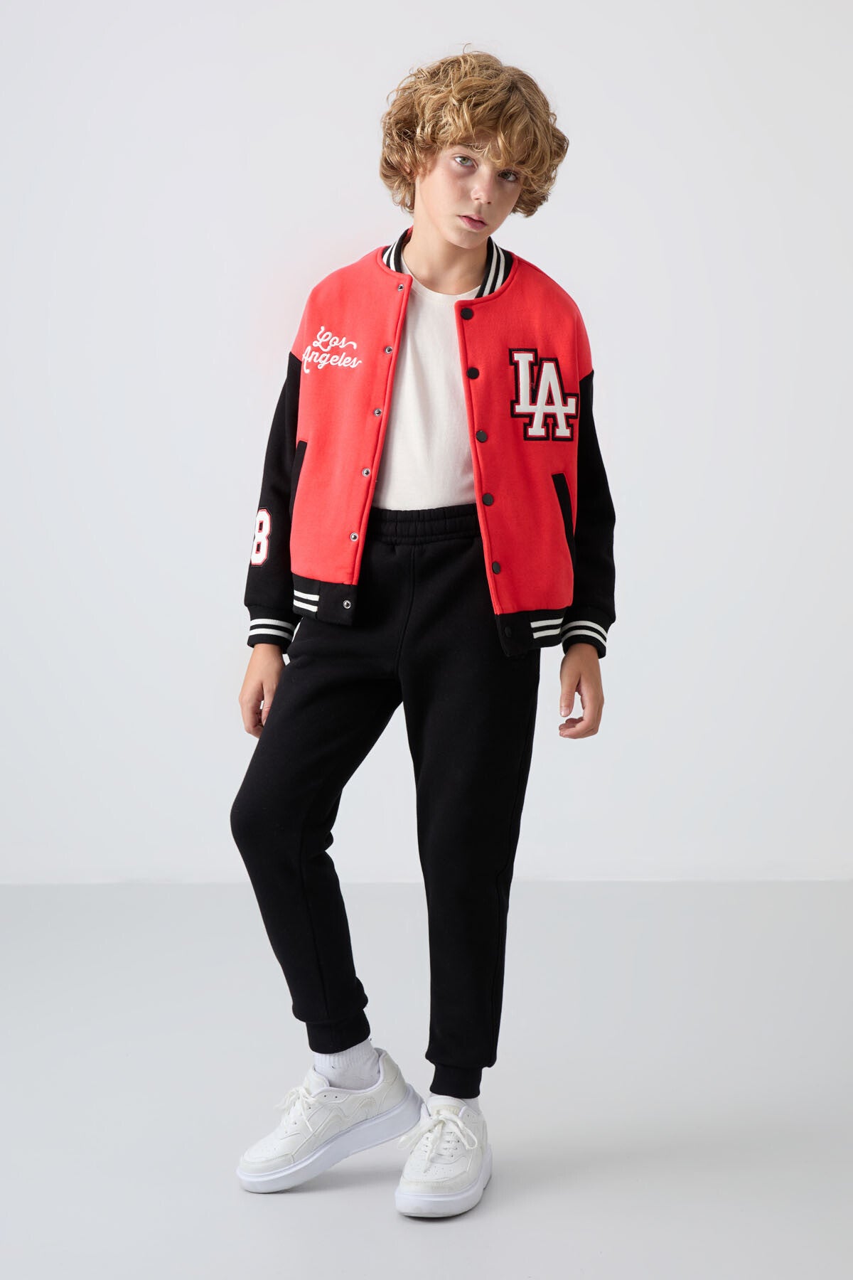 Fiesta Cotton Thick Furry Lined Soft Textured Standard Fit Embroidered Boys' College Jacket - 11258